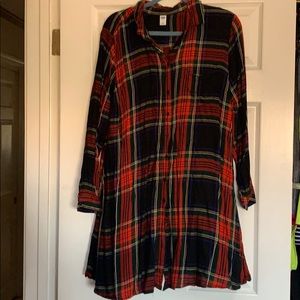 Plaid long sleeve dress